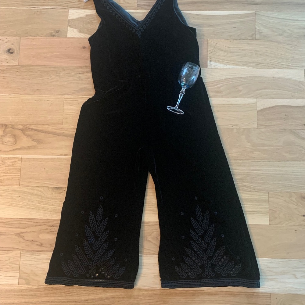 Johnny Was Jade silk velvet jumpsuit  size L